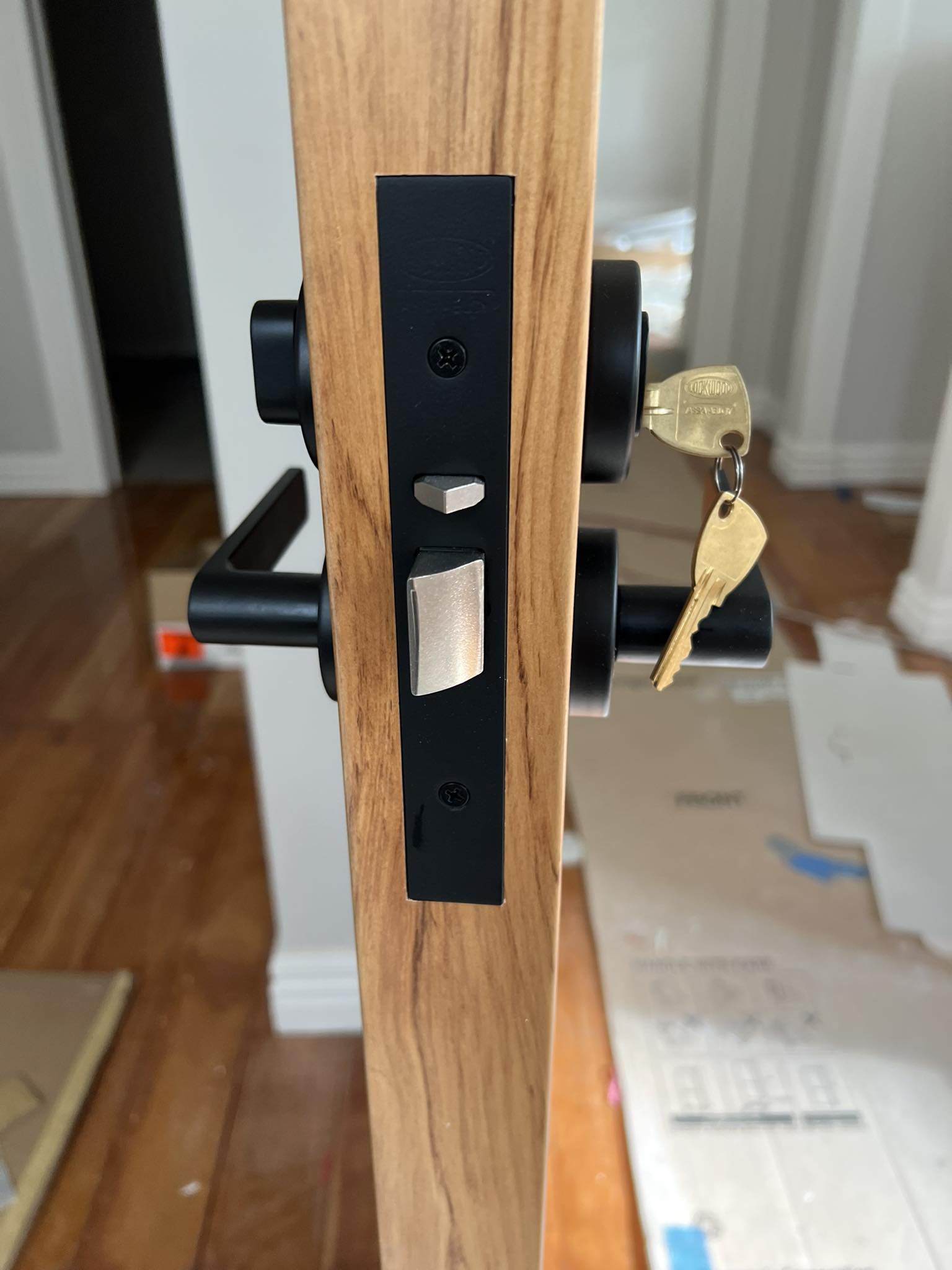Noel working on a customer's lock